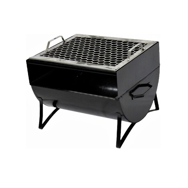 Churrasqueira Praia Campo Aço Carbono E Grelha Fe 36x30x24cm