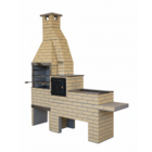 Churrasqueira Pré Moldada Tijolinho Concreto Amarelo 225cm Primus