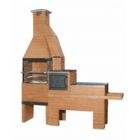 Churrasqueira Pré Moldada Tijolinho Concreto Marrom 225cm Primus