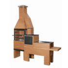 Churrasqueira Pré Moldada Tijolinho Concreto Marrom 235cm Primus