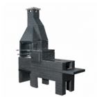 Churrasqueira Pré Moldada Tijolinho Concreto Preto 225cm Primus