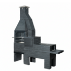 Churrasqueira Pré Moldada Tijolinho Concreto Preto 235cm Primus