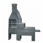 Churrasqueira Pré Moldada Tijolinho Concreto Preto 235cm Primus