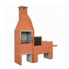 Churrasqueira Pré Moldada Tijolinho Concreto Vermelho 225cm Primus
