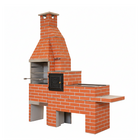 Churrasqueira Pré Moldada Tijolinho Concreto Vermelho 225cm Primus