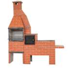 Churrasqueira Pré Moldada Tijolinho Concreto Vermelho 235cm Primus