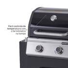 Churrasqueira Profissional a Gás 2 Queimadores Cinza e Preta Kenton  Naterial