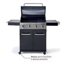 Churrasqueira Profissional a Gás 4 Queimadores Cinza e Preta Kenton  Naterial