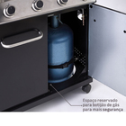 Churrasqueira Profissional a Gás 4 Queimadores Cinza e Preta Kenton  Naterial