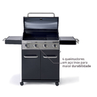 Churrasqueira Profissional a Gás 4 Queimadores Cinza e Preta Kenton  Naterial