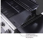 Churrasqueira Profissional a Gás 4 Queimadores Cinza e Preta Kenton  Naterial