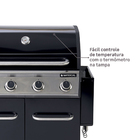 Churrasqueira Profissional a Gás 4 Queimadores Cinza e Preta Kenton  Naterial