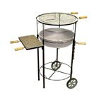 Churrasqueira Redonda Carrinho Regulável Bojo Em Alumínio