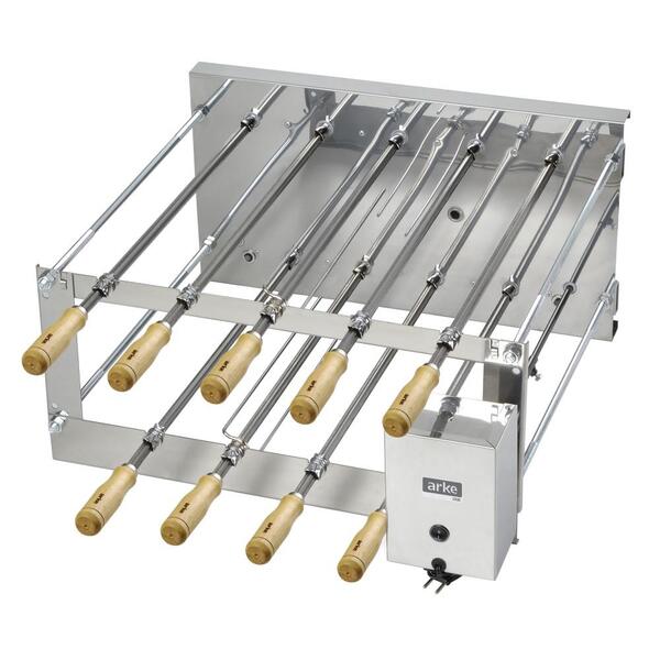 Churrasqueira Rotativa Inox Dupla 9 Espetos A Carvão Bivolt L