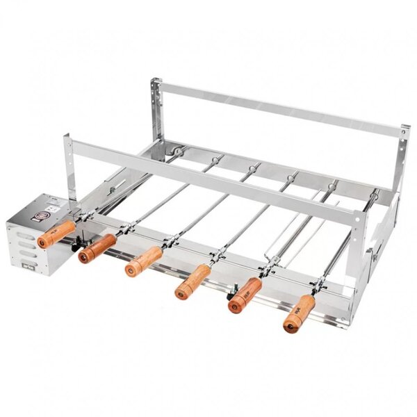 Churrasqueira Rotativa Kit Com 6 Espetos Arke Gira Bem Inox G