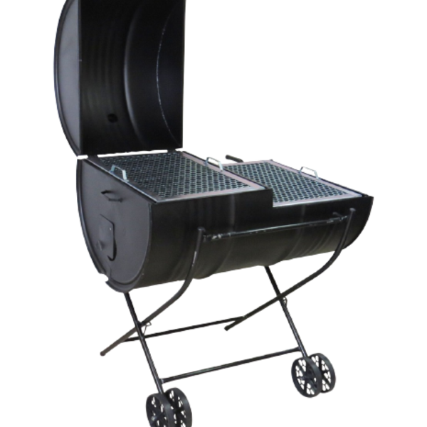 Churrasqueira Tambor 200 Litros Mista Com Carrinho E Grelha