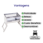 Churrasqueira Uai Inox Portátil Leve Com Grelha Moeda Carvão