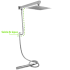 Chuveiro a Gás Quadrado Inox 20x20cm com Ducha de Mão