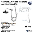 Chuveiro Articulado C/desviador Metal Mix 3310bk500 Preto Fos