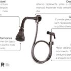 Chuveiro Articulado De Metal Com Desviador Preto Onix