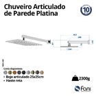 Chuveiro Articulado Parede Metal Platina 3000c400 Cromado Fani