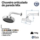 Chuveiro Articulado Parede Mix Gold Fani