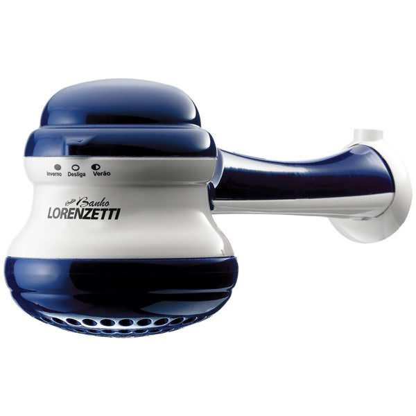 Chuveiro com Cano Bello Banho 3 Temperaturas Branco e Azul 5500W 127V (110V) Lorenzetti