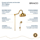 Chuveiro Com Desviador Dourado St Claire