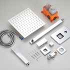 Chuveiro Com Volante Misturador À Gás Ducha Quadrado 25x25