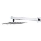 Chuveiro Cromado Slim 20 Cm Em Aço Inox 304 Com Braço Quadrad