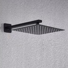 Chuveiro De Parede Banheiro Preto Fosco 30x30 Slim Quadrado B