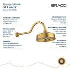 Chuveiro De Parede Dourado Escovado