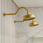 Chuveiro De Parede Dourado Escovado