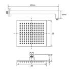Chuveiro De Parede Ducha Slim Preto Fosco 200x200x10mm