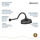 Chuveiro De Parede Preto Fosco