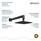 Chuveiro De Parede Preto Fosco