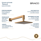 Chuveiro De Parede Rose Escovado