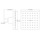 Chuveiro De Teto Kohler Parallel Quadrado 127mm Cromado Sem T