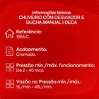 Chuveiro Deca Flex 1965.c De Parede Com Desviador Cromado