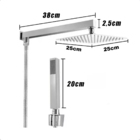 Chuveiro Ducha Com Desviador inteligente Quadrado 25x25 Slim