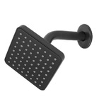 Chuveiro Ducha Flat Preto Quadrado+acabamento Quadrado Preto