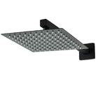 Chuveiro Ducha Inox Preto Fosco 20x20 Quadrado Suporte Parede