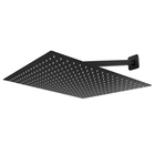 Chuveiro Ducha Inox Preto Fosco 20x20 Quadrado Suporte Parede