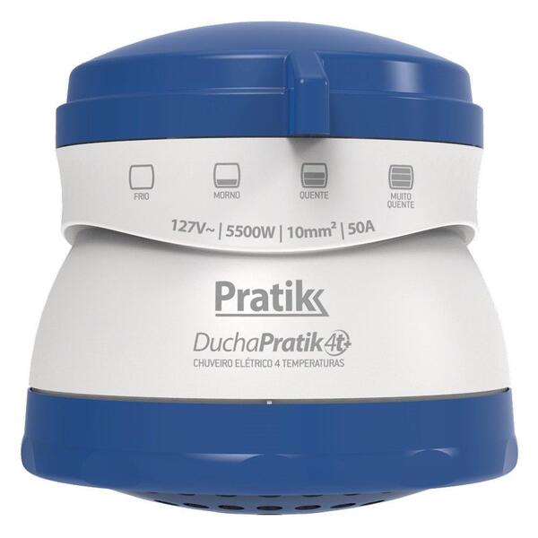 Chuveiro Ducha Pratik 4t+ 4 Temperaturas, 5500w, Branco/azul