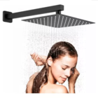 Chuveiro Ducha Quadrado 30x30 Metal Inox Preto Fosco