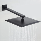 Chuveiro Ducha Quadrado Preto Fosco Inox 20x20cm Com Braço 40