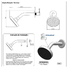 Chuveiro Ducha Redonda Articulável Banheiro Lavatório Gás E S