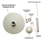 Chuveiro Ducha Redonda De 9 Polegadas em Abs Branco Para Teto