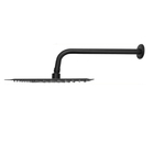 Chuveiro Ducha Slim Quadrado 20x20 Inox Parede Suporte Preto