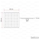 Chuveiro Ducha Slim Quadrado De Teto 20x20cm Cromado Belcca -